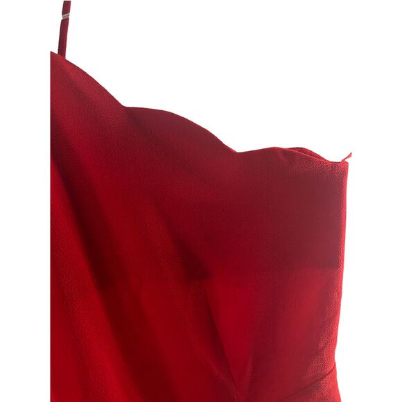 Monteau Red Scalloped Sleeveless Halter Blouse Women's Size Small - Picture 2 of 7